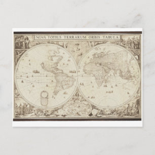 Alte, antike Weltkarte Postkarte