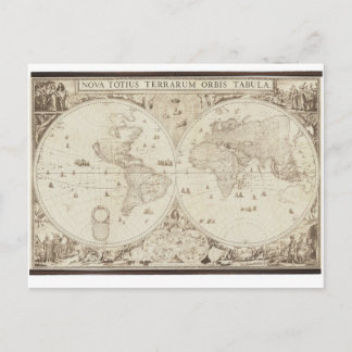 Alte, antike Weltkarte Postkarte