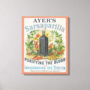 Alte Anzeige für Ayer's Sarsaparilla. Leinwanddruck