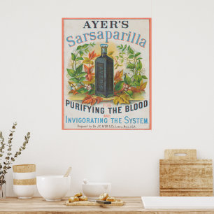 Alte Anzeige für Ayer's Sarsaparilla. Poster