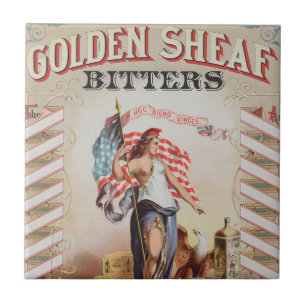 Alte Anzeige für Golden Sheaf Bitters Fliese