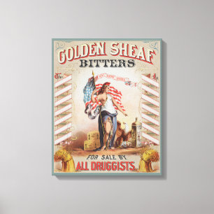 Alte Anzeige für Golden Sheaf Bitters Leinwanddruck