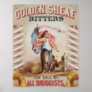 Alte Anzeige für Golden Sheaf Bitters Poster