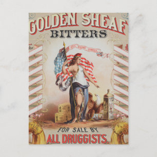 Alte Anzeige für Golden Sheaf Bitters Postkarte
