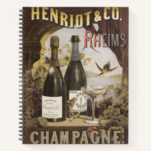 Alte Anzeige für Henriot & Co. Rheims Champagner Notizbuch