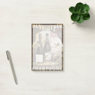 Alte Anzeige für Henriot & Co. Rheims Champagner Post-it Klebezettel