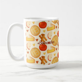 Alte Apfelkuchen und Zutaten Kaffeetasse