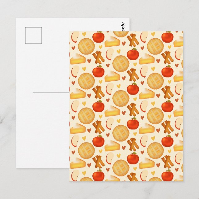 Alte Apfelkuchen und Zutaten Postkarte (Vorne/Hinten)