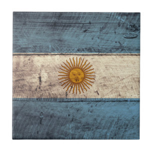alte argentinische Holzflagge; Fliese