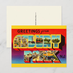 Alte Asbury Park NJ Grußkarte Postkarte