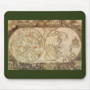 Alte Astronomie, Himmlische Planisphäre-Karte Mousepad