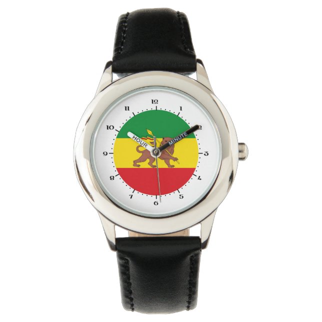 Alte äthiopische Flagge Armbanduhr (Vorderseite)