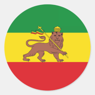 Alte äthiopische Flagge Runder Aufkleber