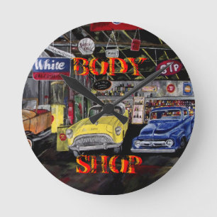 Alte Auto-Wanduhr Body Shops Runde Wanduhr