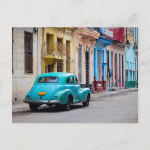 Alte Autos auf den Straßen von Havanna Postkarte