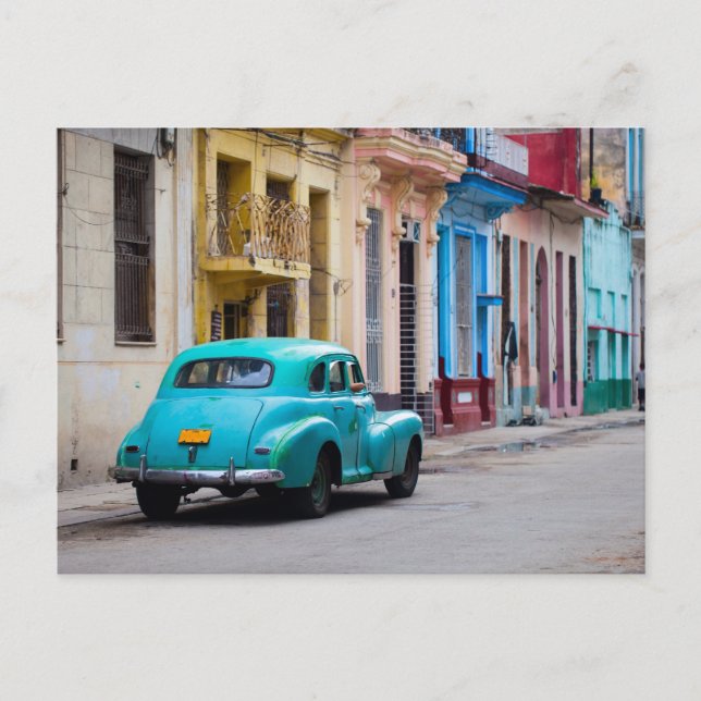 Alte Autos auf den Straßen von Havanna Postkarte (Vorderseite)