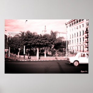 Alte Autos Gebäude Algerien Algier Poster