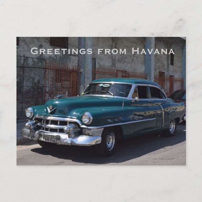 Alte Autos Havana Kuba Taxi Postkarte (Vorderseite)