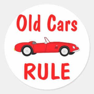 Alte Autos-Regel Runder Aufkleber