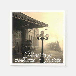 Alte Bahnhof-Abenteuer-Papier-Servietten Serviette
