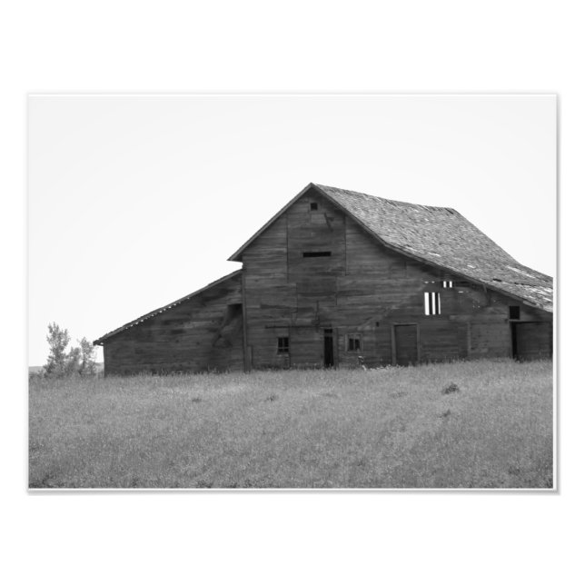 ALTE BARN (SCHWARZ UND WEISS) FOTODRUCK (Vorne)