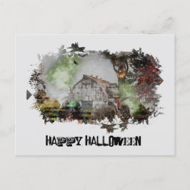 *~* ALTE BARN SPOOKY BARN GHOST HALLOWEWEE Postkar Postkarte