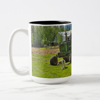 Alte Bauers-Tasse Zweifarbige Tasse