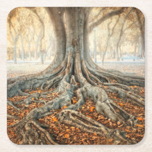 Alte Baum-Wurzeln Rechteckiger Pappuntersetzer