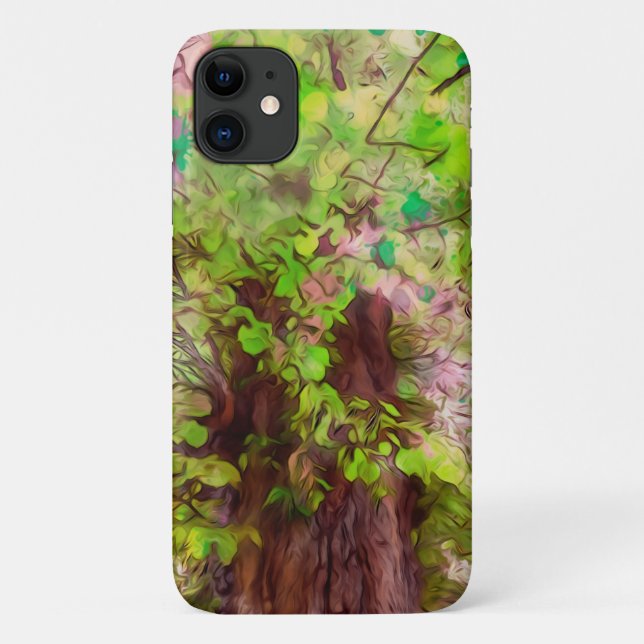 Alte Bäume dicke Zweige Grün und Lila Magie Case-Mate iPhone Hülle (Rückseite)