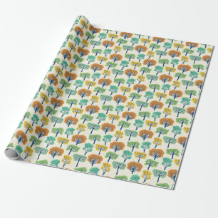 Alte Bäume Natur Nahtloses Muster Geschenkpapier