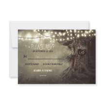 alte Baumreihenleuchten rustikale Hochzeitskarten 