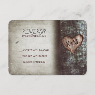 Alte Baumrustikale Hochzeitskarten RSVP Karte