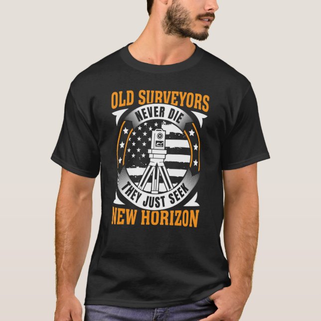 Alte Beobachter Die nie amerikanisches Flag Survey T-Shirt (Vorderseite)