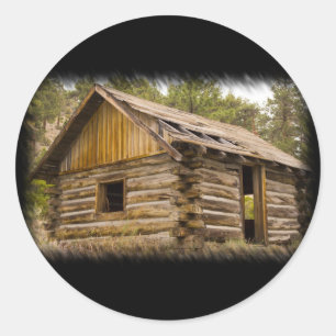 Alte Berghütte Runder Aufkleber