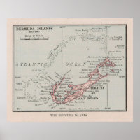 Alte Bermuda-Karte (1912) Vintage Bermudianinsel
