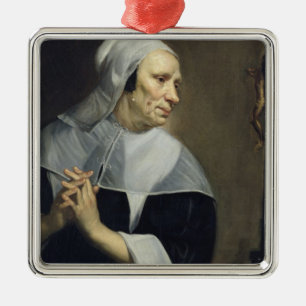 Alte betende Frau Silbernes Ornament