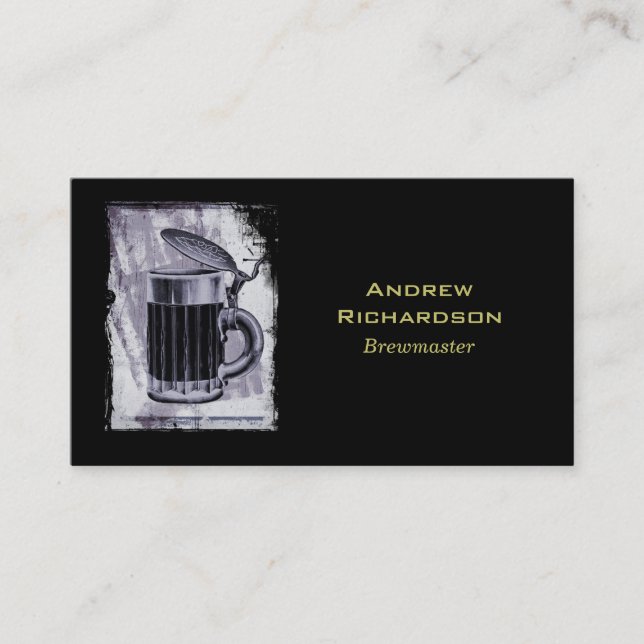 Alte Biersteine Illustration auf Grunge Hintergrun Visitenkarte (Vorderseite)