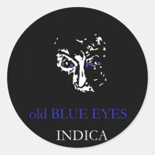 ALTE BLAUE AUGEN INDICA RUNDER AUFKLEBER