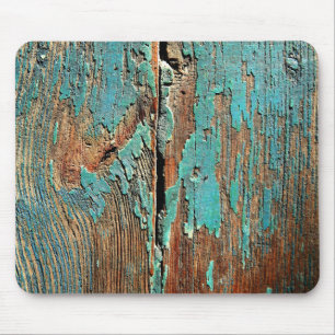 Alte blaue Farbe auf Holz Mousepad