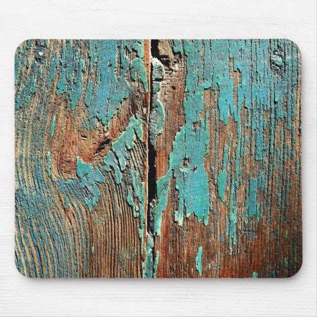 Alte blaue Farbe auf Holz Mousepad (Vorne)