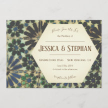 Alte blaue Fliesen zum Hochzeitsempfang