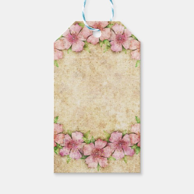 Alte Blumentapete Geschenkanhänger (Vorderseite)