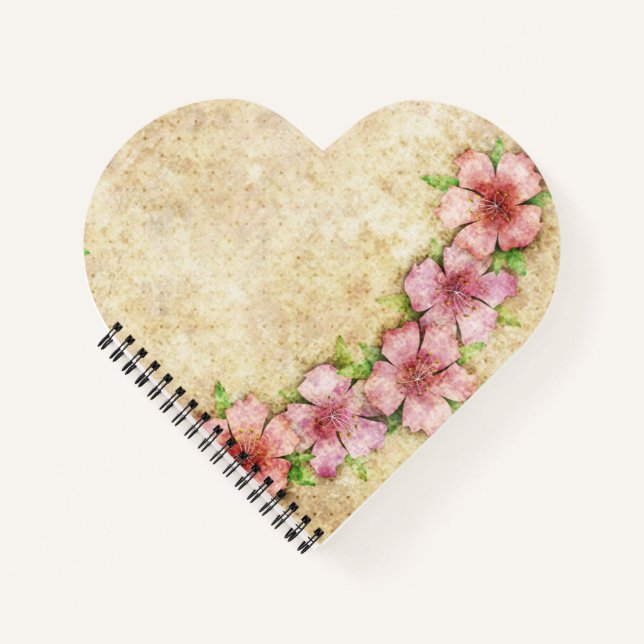Alte Blumentapete Notizbuch (Vorderseite)