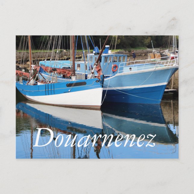 Alte Boote im Hafen von Douarnenez Postkarte (Vorderseite)