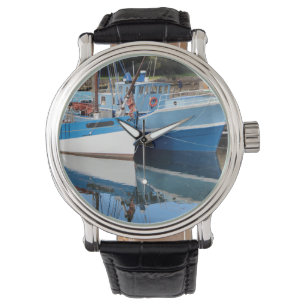 Alte Boote in Douarnenez Armbanduhr