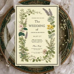 Alte Botanische Elegante Hochzeitseinladung Einladung