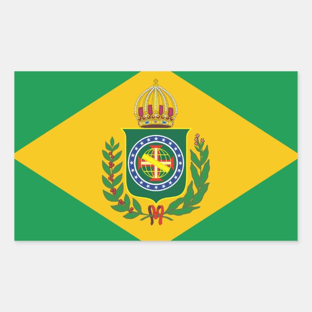 Alte brasilianische Flaggen-Stickers Rechteckiger Aufkleber (Vorderseite)