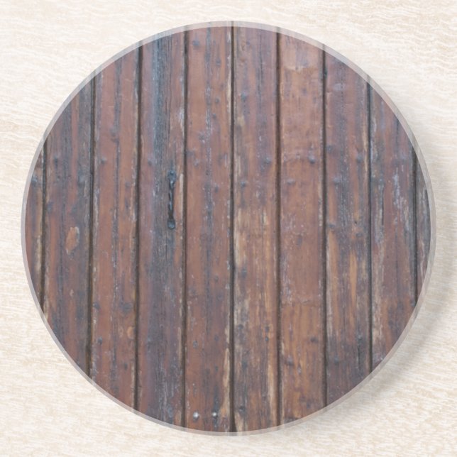 Alte braune Holztüren mit schwarzem Eisen unterstü Getränkeuntersetzer (Vorne)