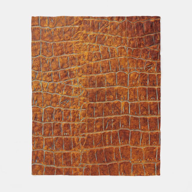 Alte braune Tierledertextur Fleecedecke (Vorderseite)