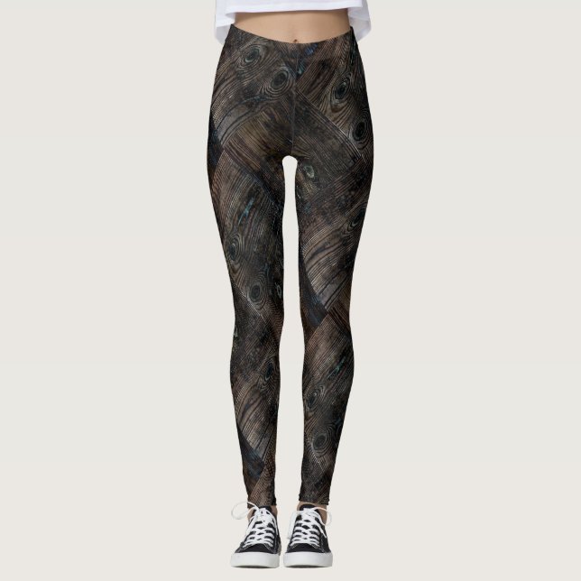 Alte Bretter, altes Holz, altes Holz, Holz, Brennh Leggings (Vorderseite)